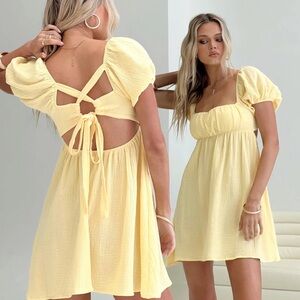 Princess Polly Let’s Dance Mini Dress Yellow Size 4